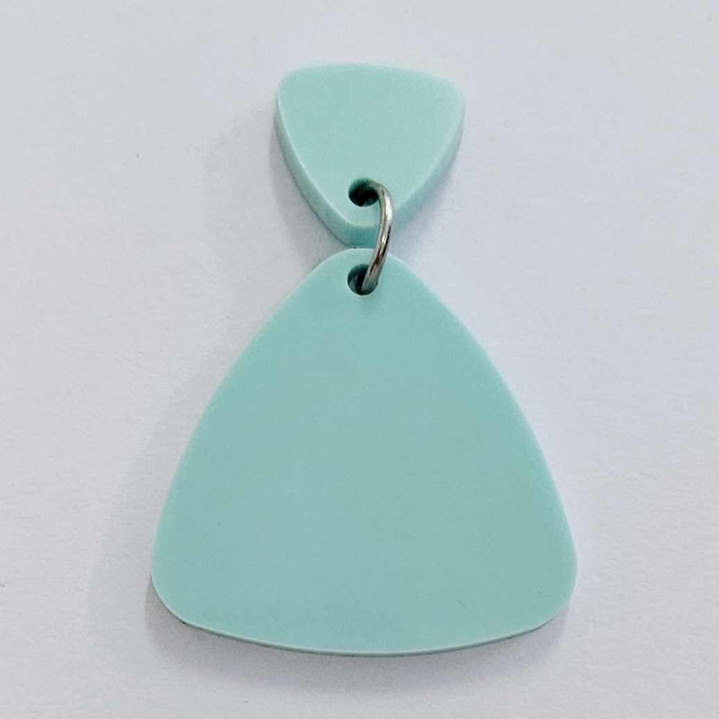 30mm PASTEL TURQUOISE (Aqua) Acrylic TRIANGLES, with toppers