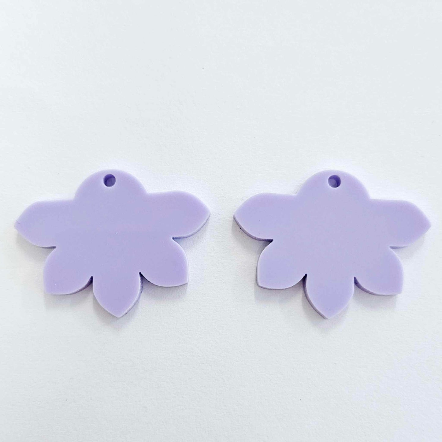 35mm PASTEL PURPLE Acrylic Half FLOWERS