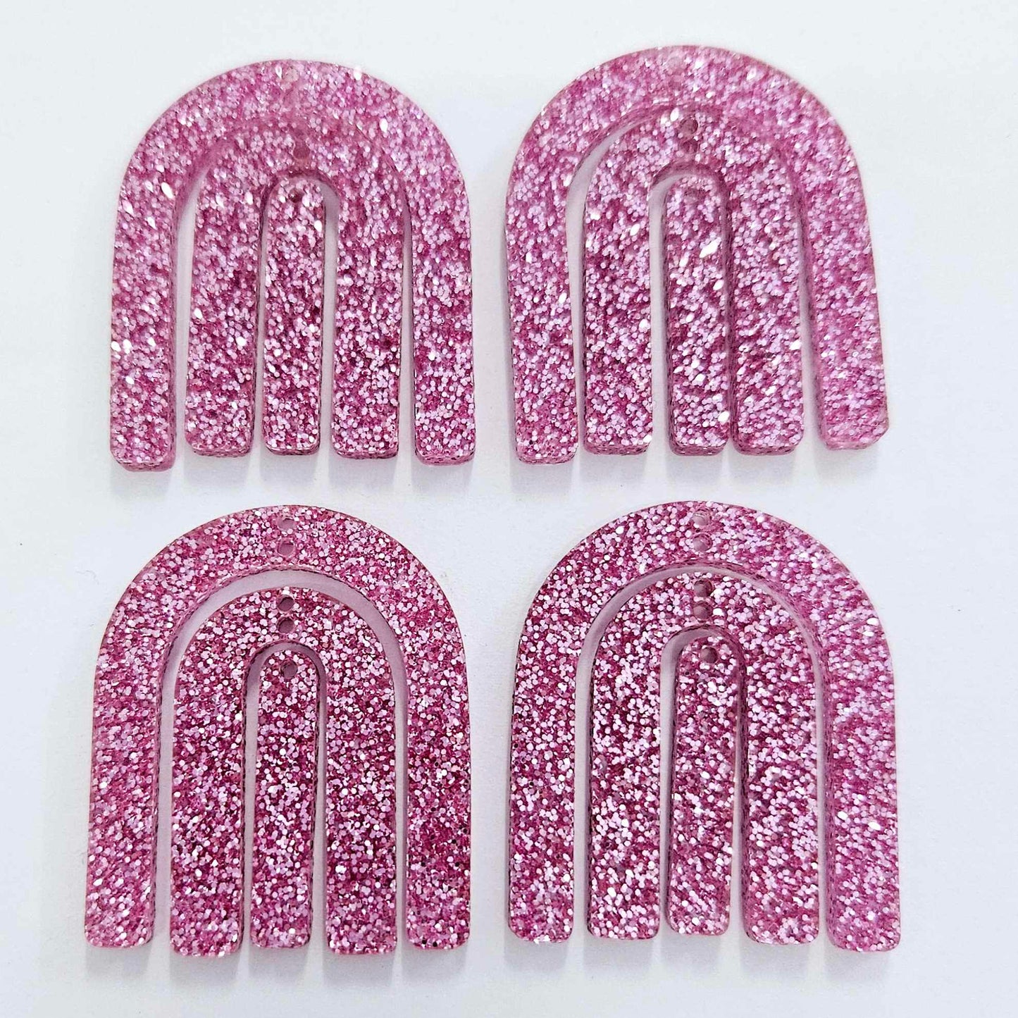 40mm PINK GLITTER Acrylic RAINBOWS