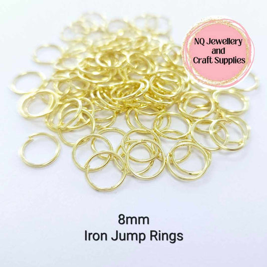 8mm GOLD Jump Rings IRON