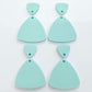 30mm PASTEL TURQUOISE (Aqua) Acrylic TRIANGLES, with toppers