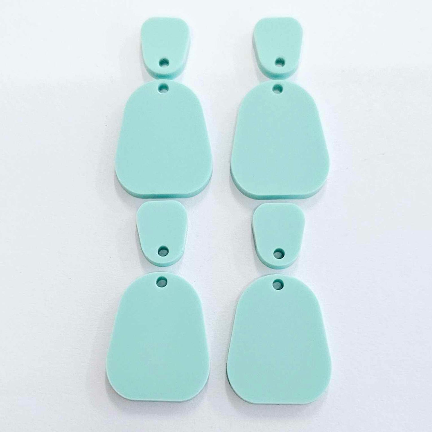 25mm PASTEL TURQUOISE (AQUA) acrylic MINI DROPS, with toppers