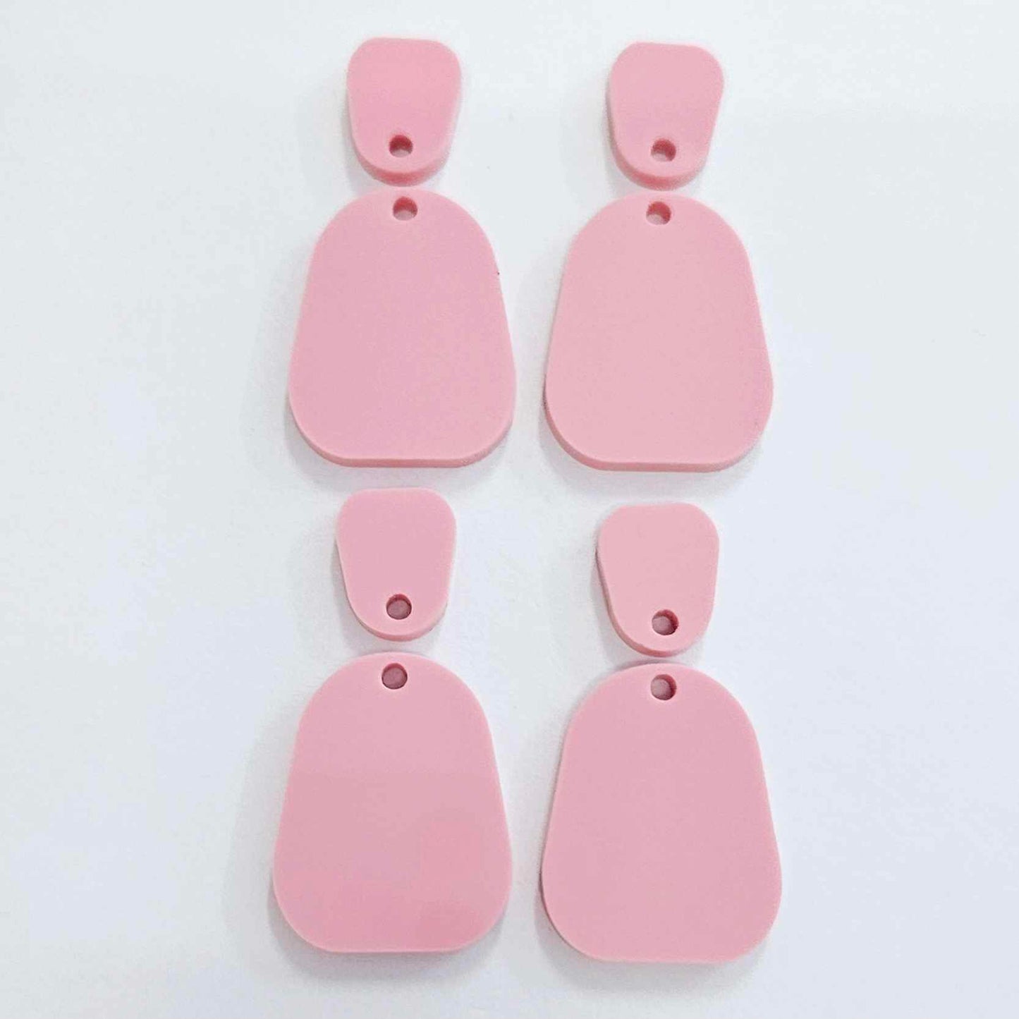 25mm PASTEL PINK Acrylic MINI Dangles, with toppers