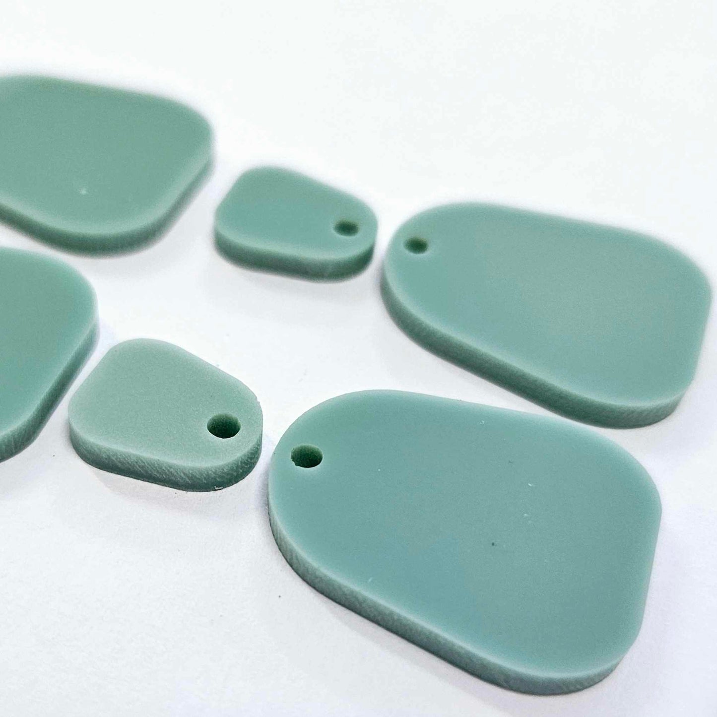 25mm TEAL TIDE Acrylic MINI Dangles, with toppers