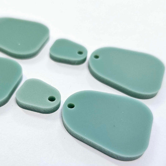 25mm TEAL TIDE Acrylic MINI Dangles, with toppers