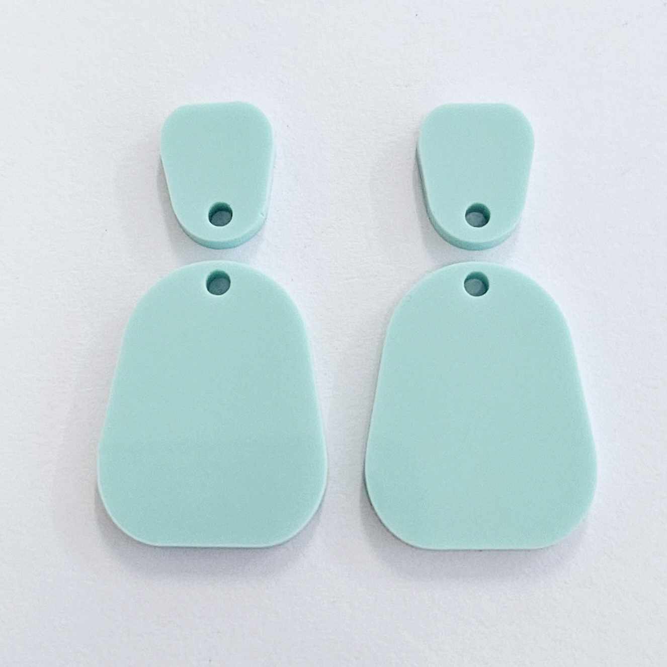 25mm PASTEL TURQUOISE (AQUA) acrylic MINI DROPS, with toppers