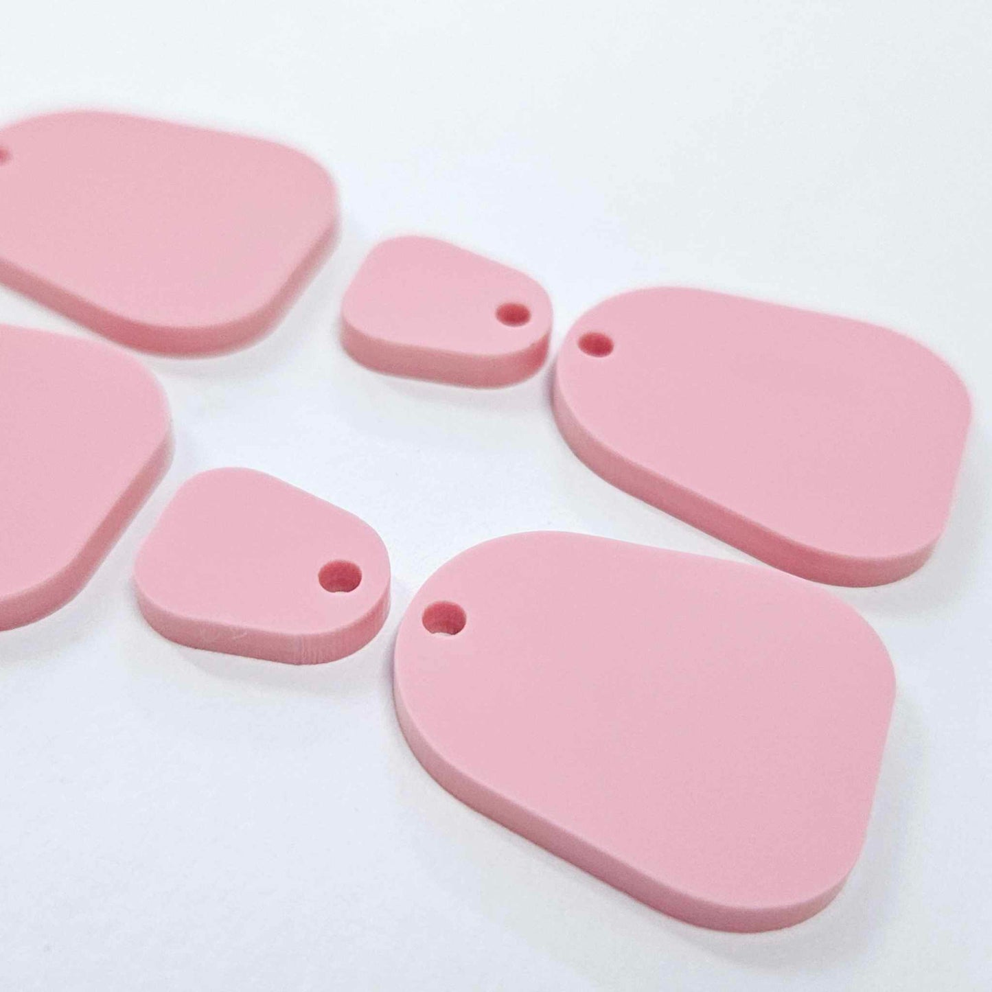 25mm PASTEL PINK Acrylic MINI Dangles, with toppers