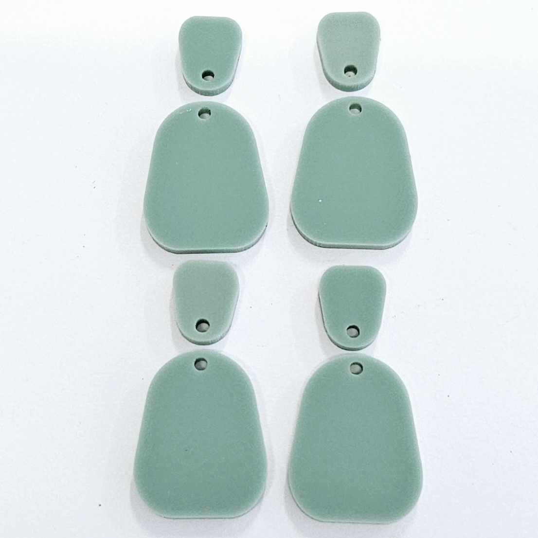 25mm TEAL TIDE Acrylic MINI Dangles, with toppers