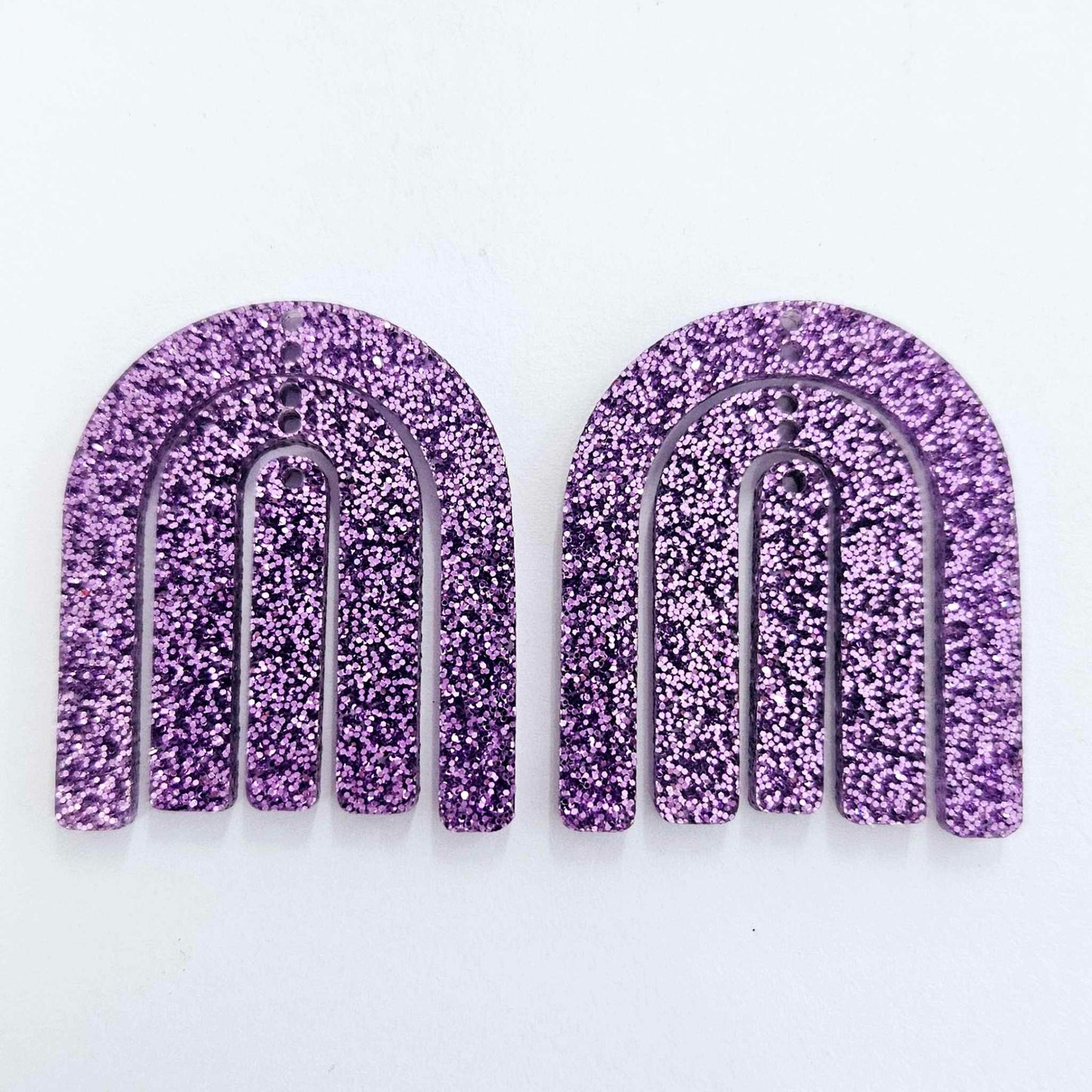 40mm PURPLE GLITTER Acrylic RAINBOWS