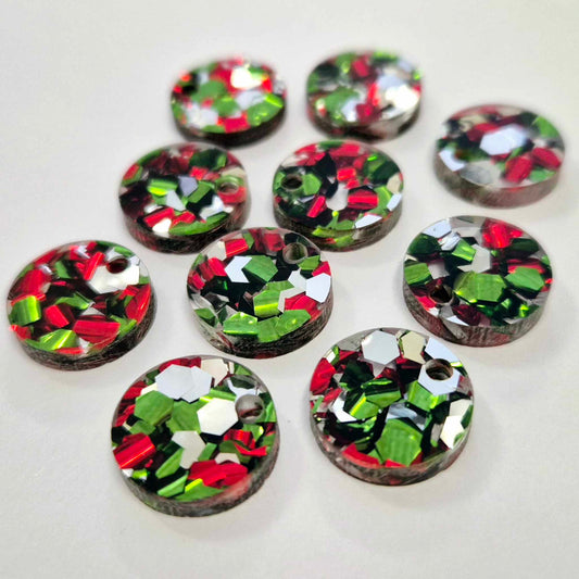 14mm CHUNKY CHRISTMAS GLITTER Toppers