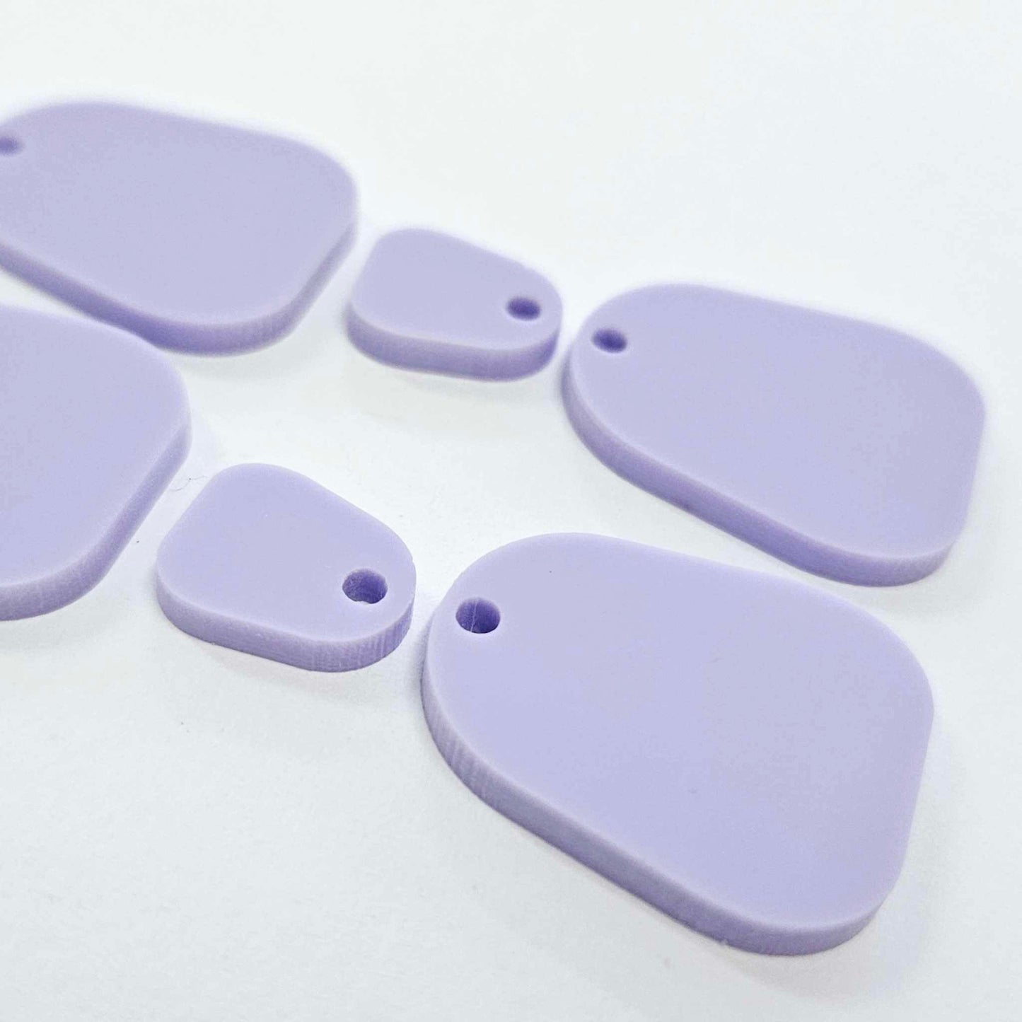 25mm PASTEL PURPLE Acrylic MINI Dangles, with toppers.