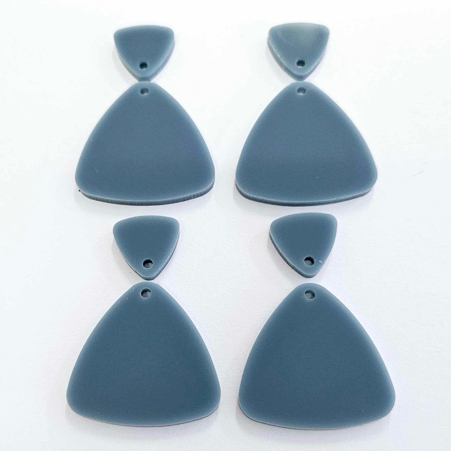 30mm BLUE STONE Acrylic TRIANGLES, with toppers