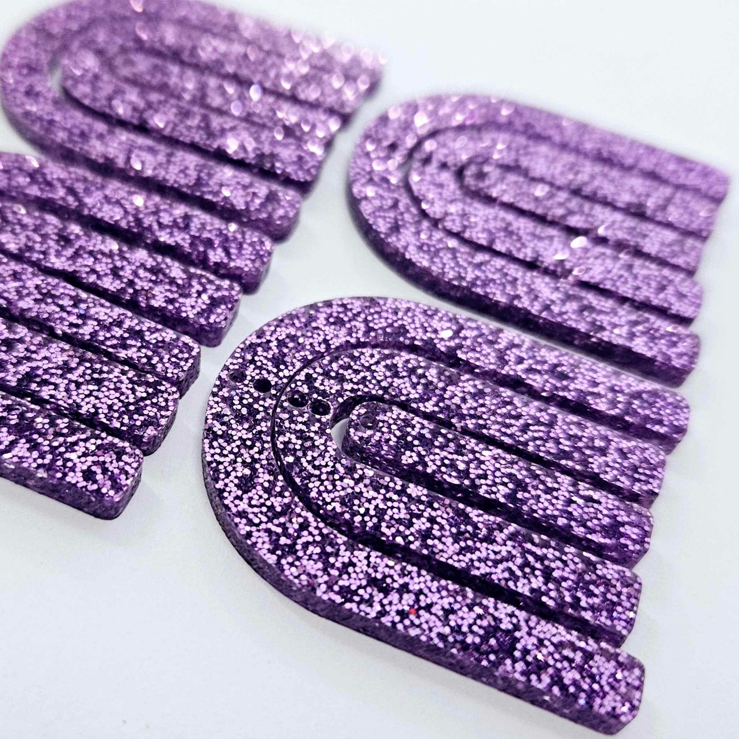 40mm PURPLE GLITTER Acrylic RAINBOWS