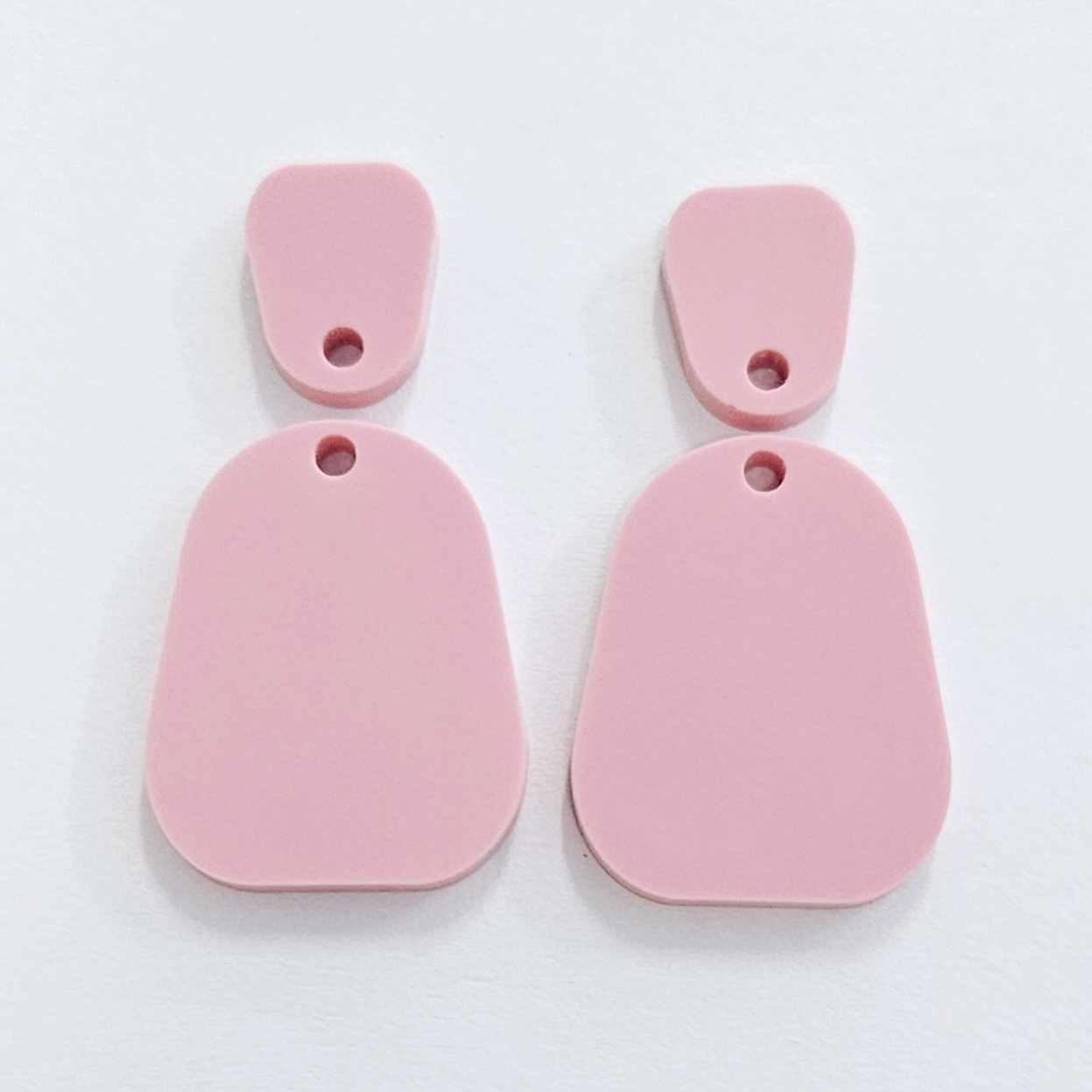 25mm PASTEL PINK Acrylic MINI Dangles, with toppers