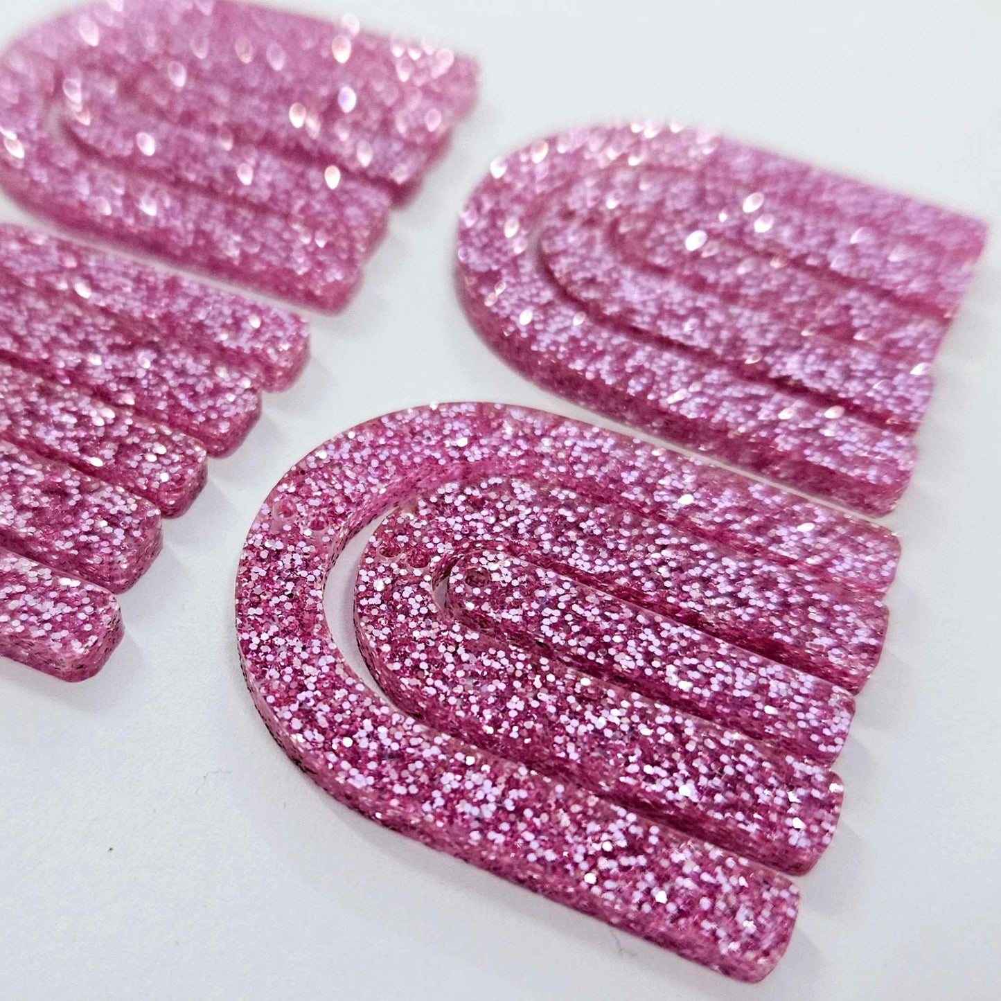 40mm PINK GLITTER Acrylic RAINBOWS