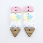 pastel pop UV print pink pencil teacher oak wood DIY earring supplies laser cut acrylic dangles blanks