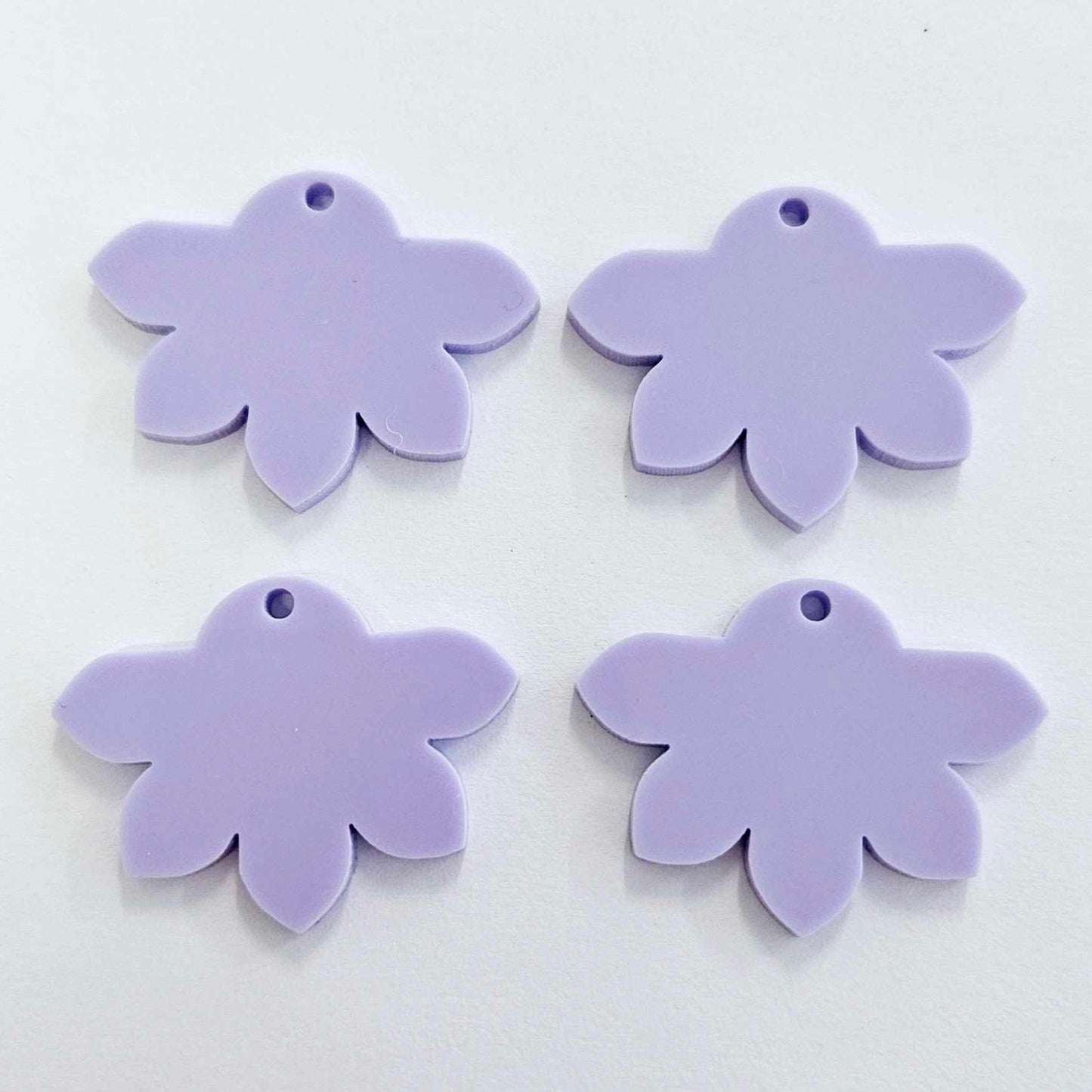 35mm PASTEL PURPLE Acrylic Half FLOWERS