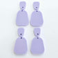25mm PASTEL PURPLE Acrylic MINI Dangles, with toppers.