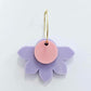 35mm PASTEL PURPLE Acrylic Half FLOWERS