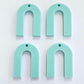 30mm PASTEL TURQUOISE (Aqua) Acrylic ARCHES (U Shape)