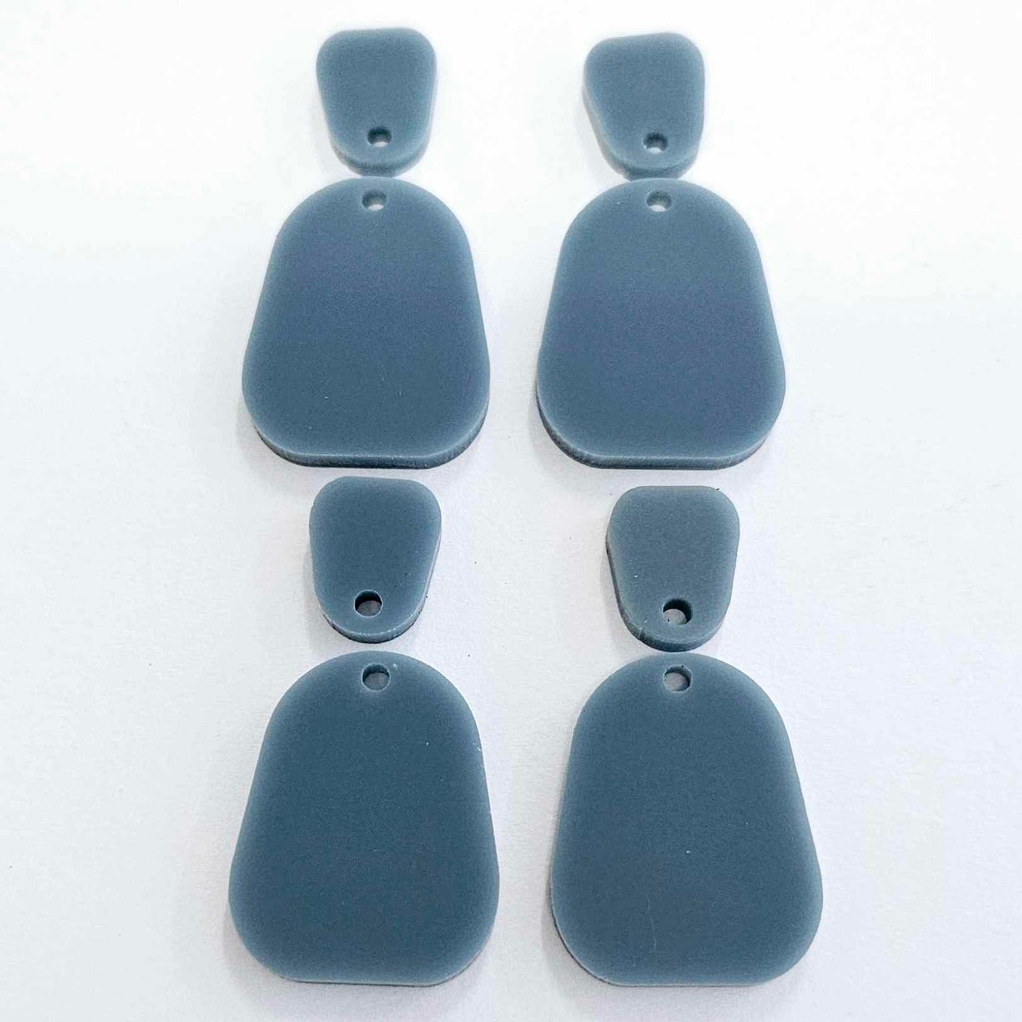 25mm BLUE STONE Acrylic MINI Dangles, with toppers