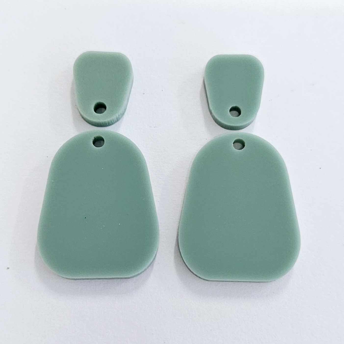 25mm TEAL TIDE Acrylic MINI Dangles, with toppers