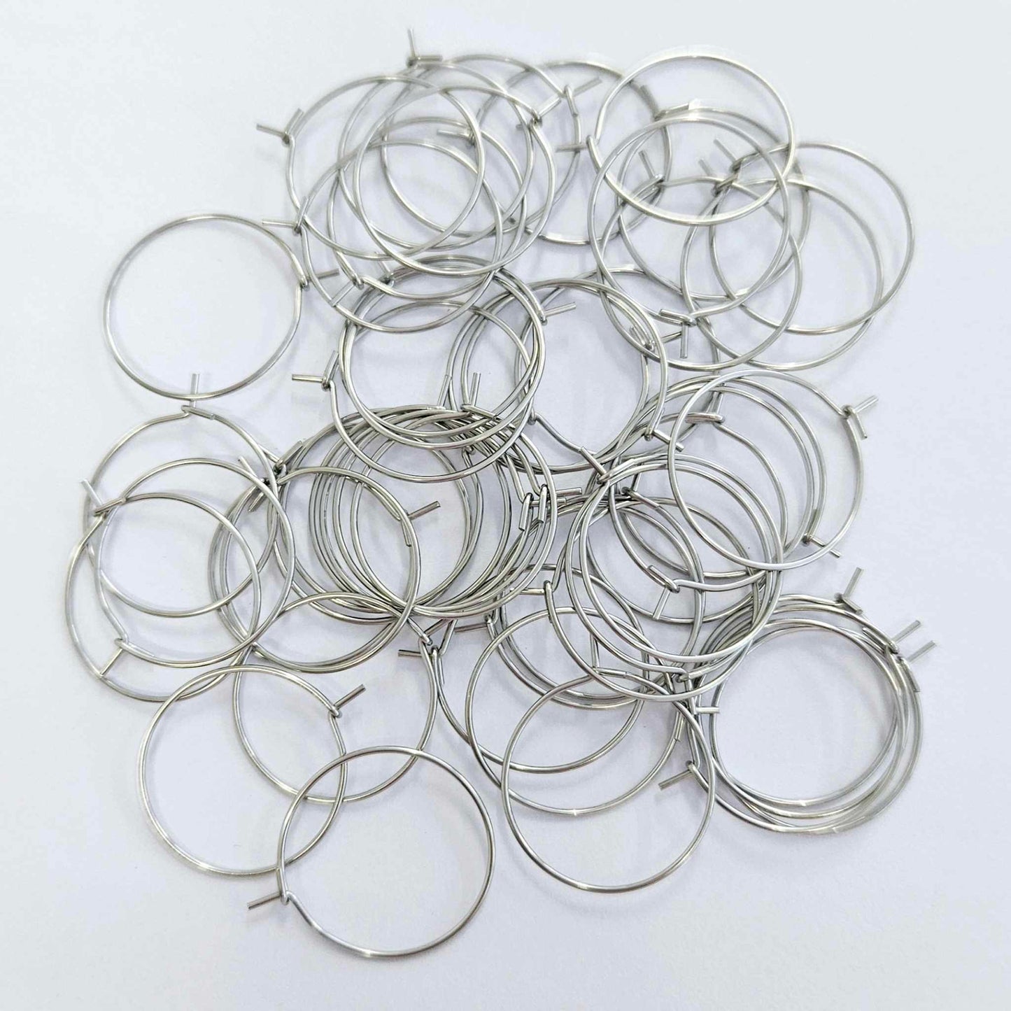 20mm SILVER HOOPS 316 Surgical Stainless Steel (Hook Closure)