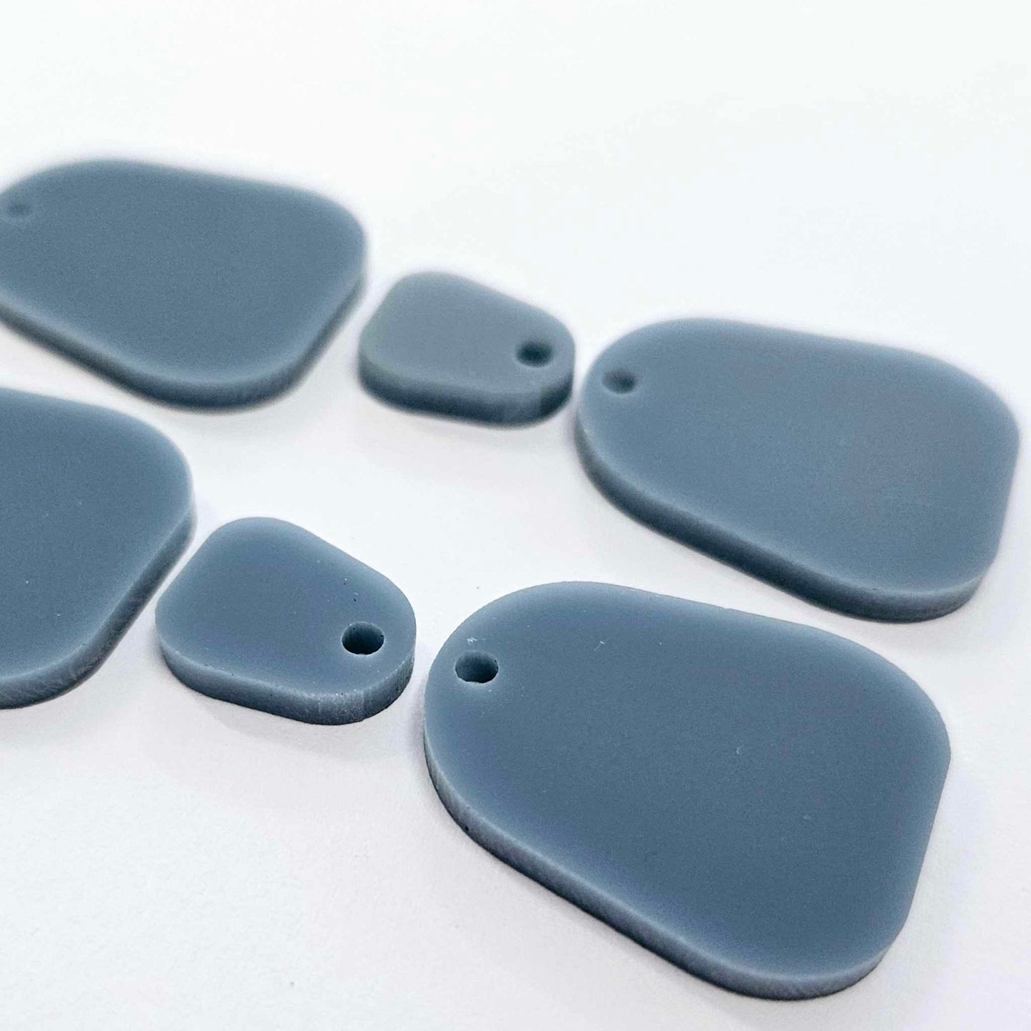 25mm BLUE STONE Acrylic MINI Dangles, with toppers