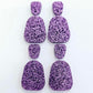 25mm PURPLE GLITTER Acrylic MINI Dangles, with toppers