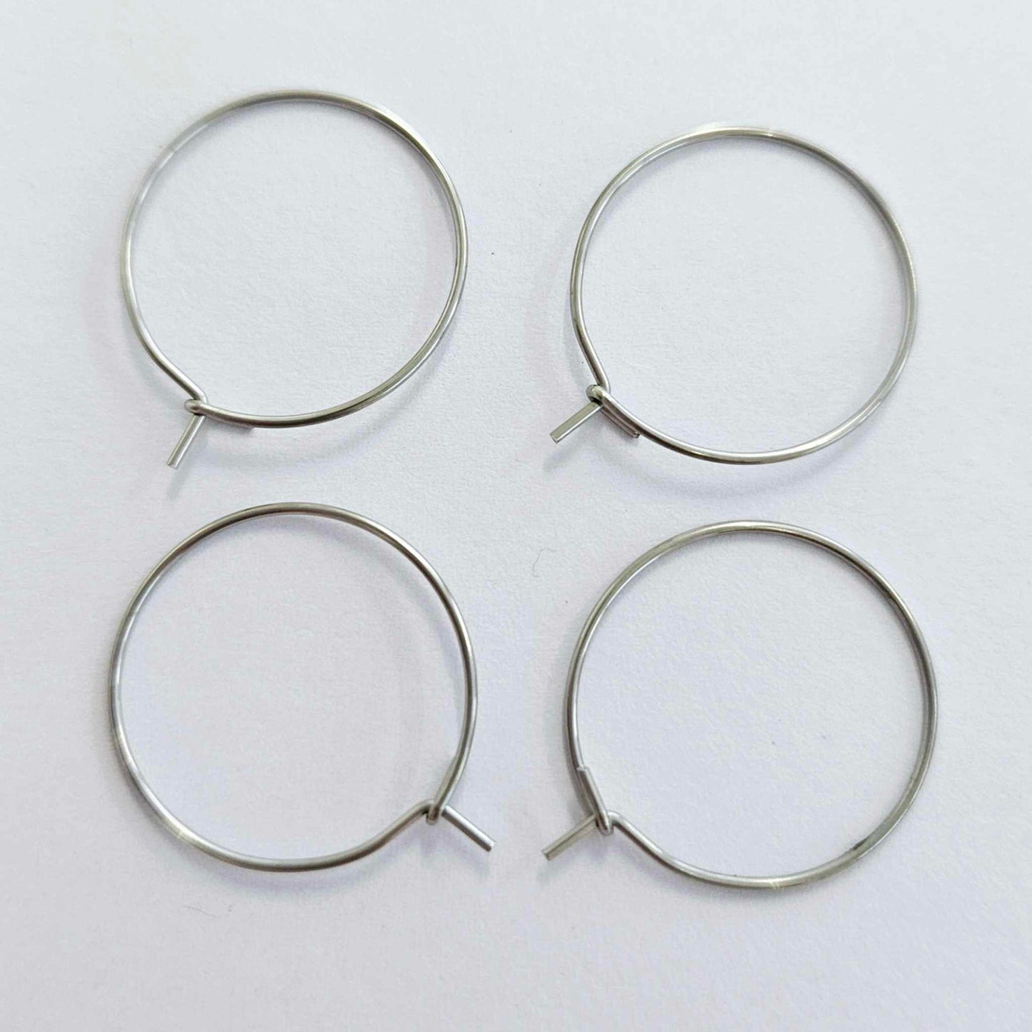 20mm SILVER HOOPS 316 Surgical Stainless Steel (Hook Closure)