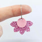35mm PINK GLITTER Acrylic Half FLOWERS