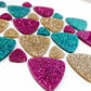 30mm GLITTER Acrylic TRIANGLE Dangles MIXED Pack