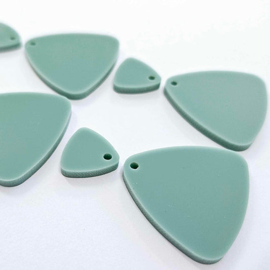 30mm TEAL TIDE Acrylic TRIANGLES, with toppers