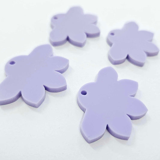 35mm PASTEL PURPLE Acrylic Half FLOWERS