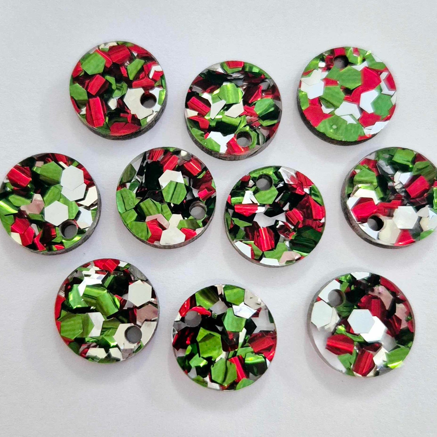 14mm CHUNKY CHRISTMAS GLITTER Toppers