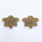 35mm ROSE GOLD GLITTER Acrylic Half FLOWERS