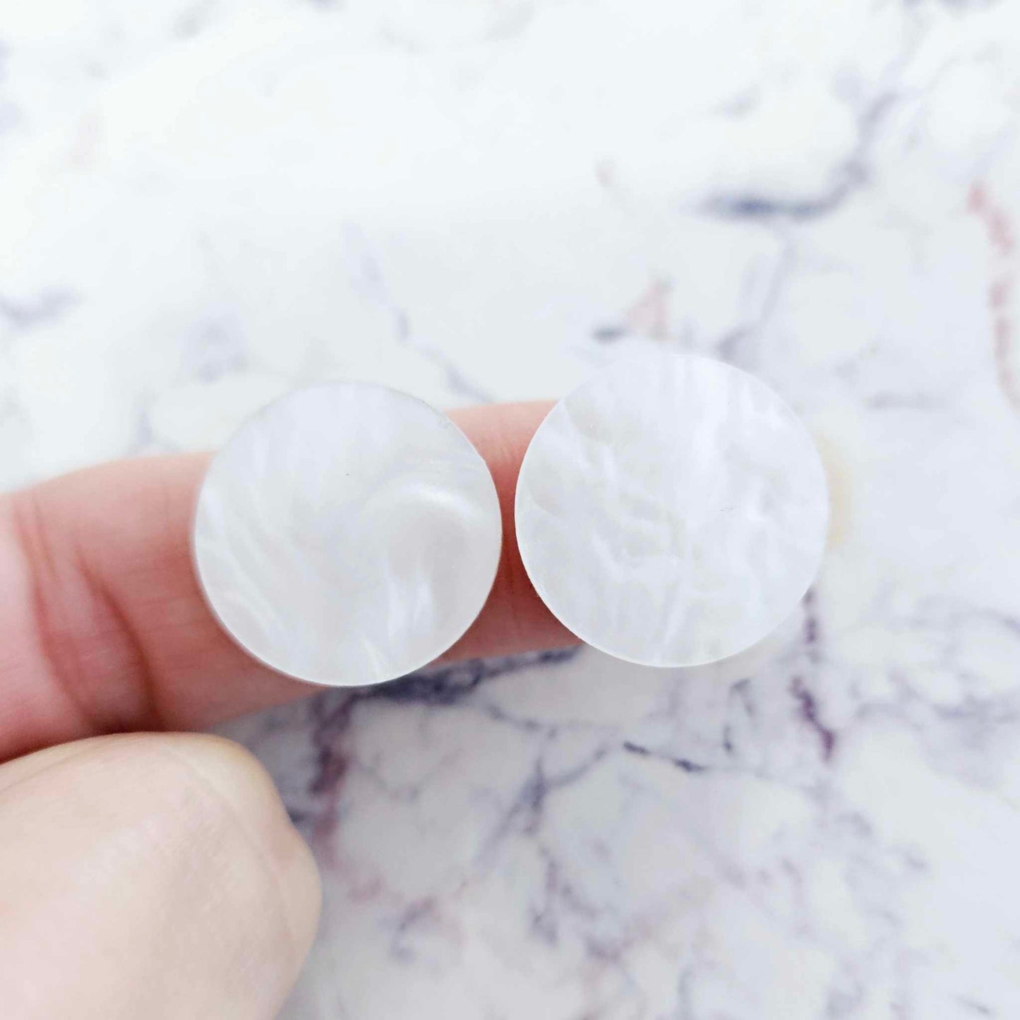 18mm WHITE MARBLE Acrylic CIRCLES