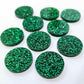 20mm GREEN GLITTER Acrylic CIRCLES