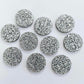 20mm SILVER GLITTER Acrylic CIRCLES