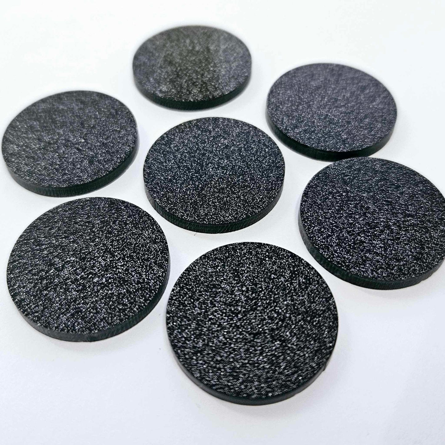 25mm BLACK GLITTER Acrylic CIRCLES