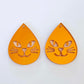 orange mirror cat teardrop Halloween diy earring supplies laser cut acrylic dangles blanks earrings