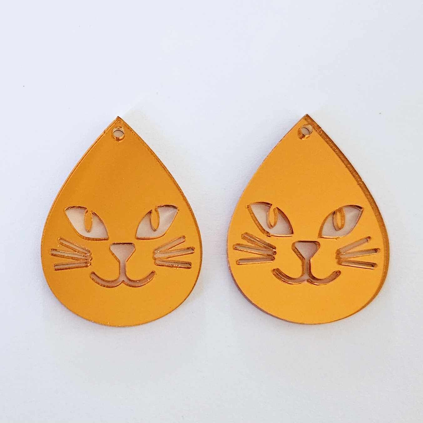 orange mirror cat teardrop Halloween diy earring supplies laser cut acrylic dangles blanks earrings