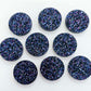 20mm HOLOGRAPHIC BLUE GLITTER Acrylic CIRCLES