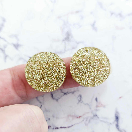 20mm GOLD GLITTER Acrylic CIRCLES