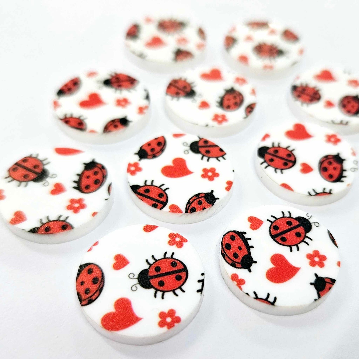 20mm LADYBUG LOVE Acrylic CIRCLES