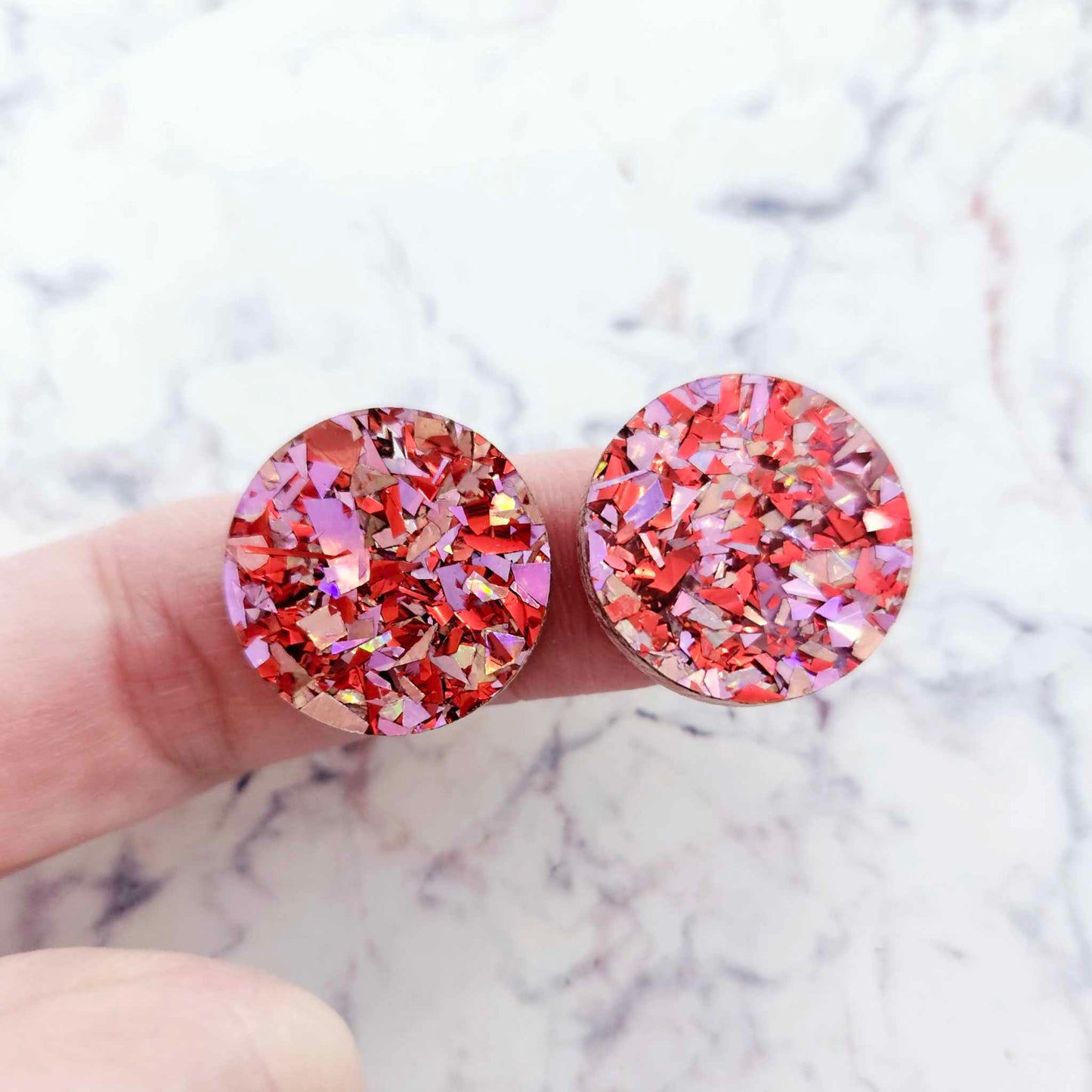 20mm CHUNKY GLITTER Acrylic CIRCLES MIXED PACK