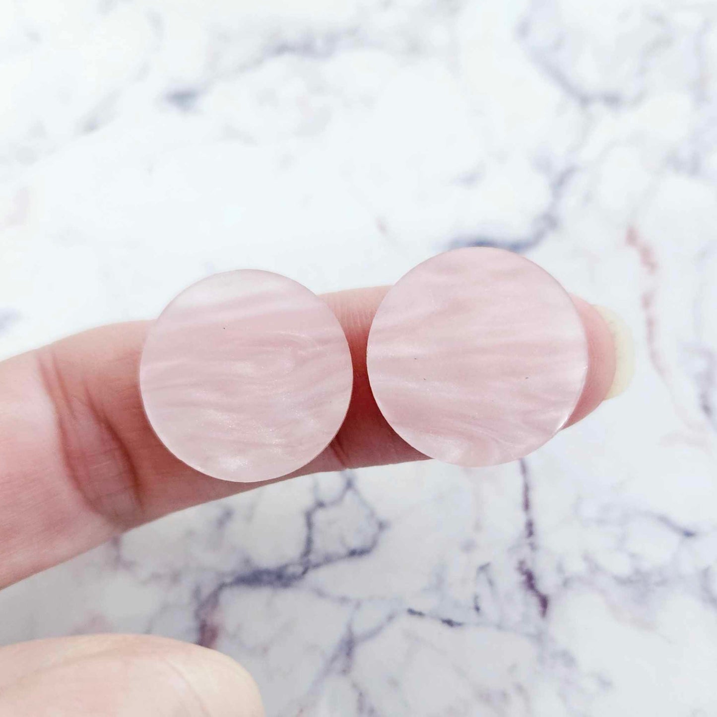 18mm PINK MARBLE Acrylic CIRCLES