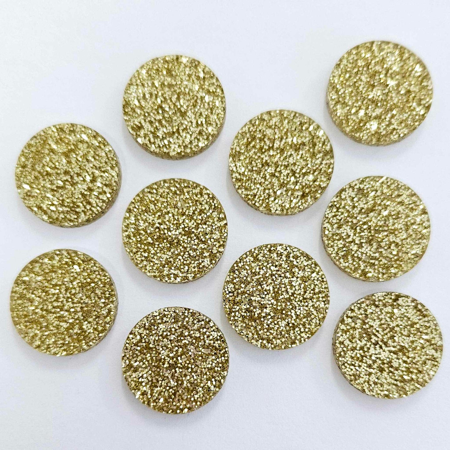 20mm GOLD GLITTER Acrylic CIRCLES