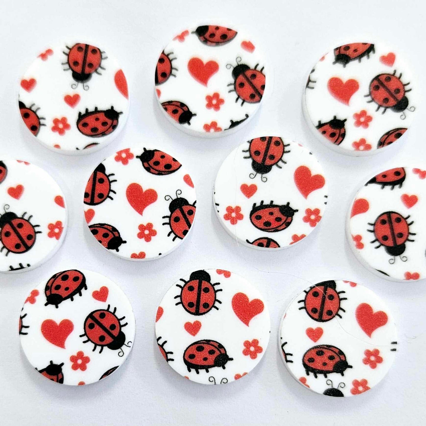 20mm LADYBUG LOVE Acrylic CIRCLES