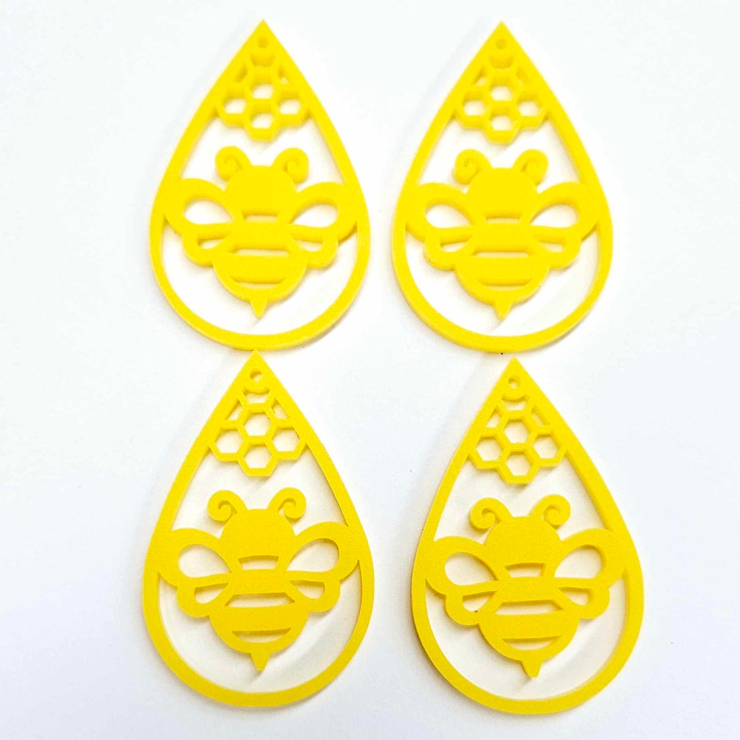 45mm YELLOW Acrylic BEE TEARDROPS